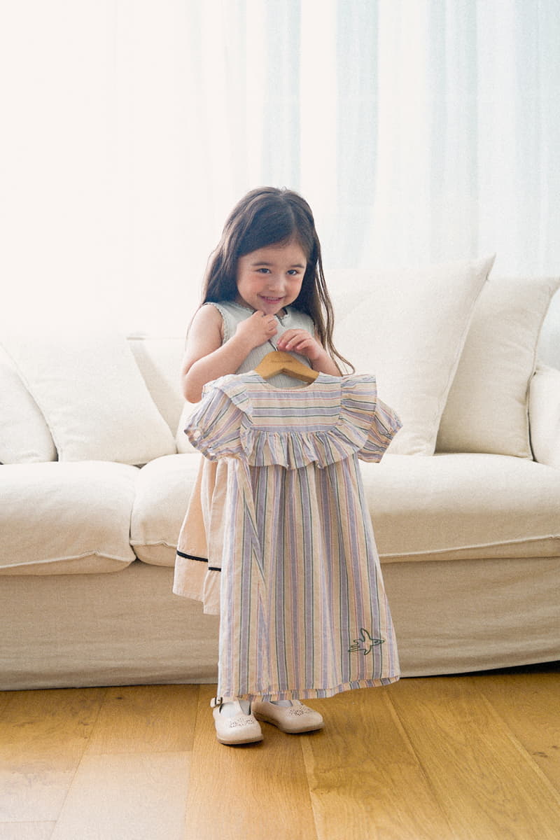 A-Market - Korean Children Fashion - #discoveringself - Sweet Stripes One-piece - 4