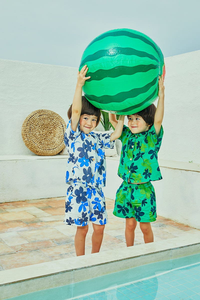 A-Market - Korean Children Fashion - #fashionkids - Beach Shirt Top Bottom Set - 3
