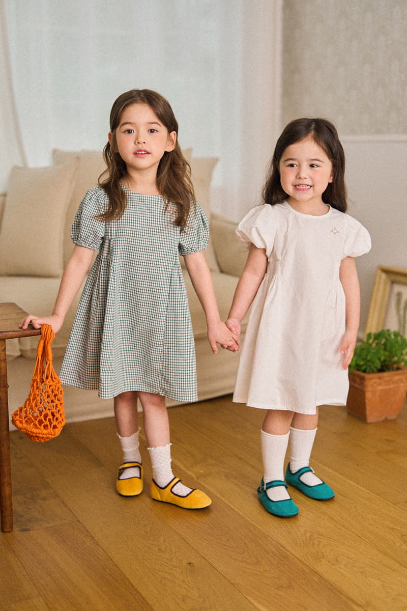 A-Market - Korean Children Fashion - #fashionkids - Retro Check One-piece - 4