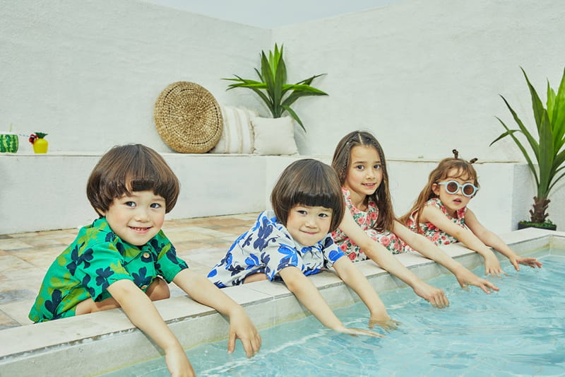 A-Market - Korean Children Fashion - #fashionkids - Beach Shirt Top Bottom Set - 4