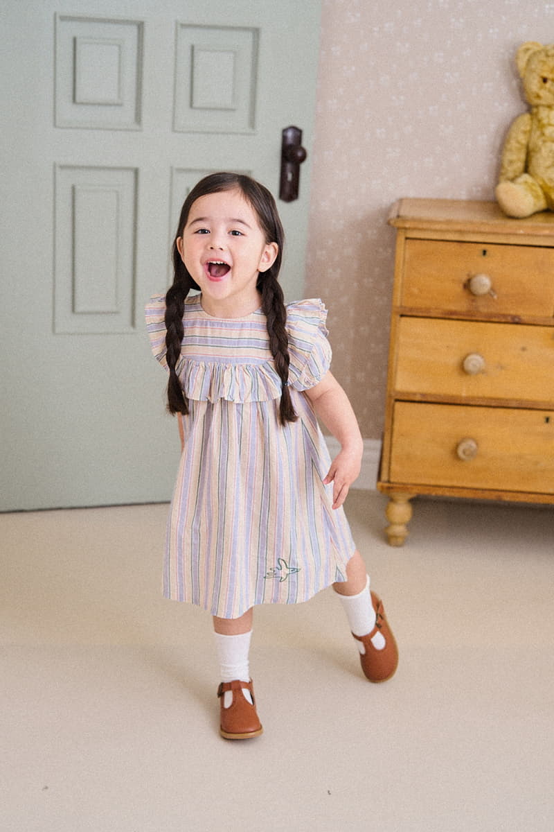 A-Market - Korean Children Fashion - #kidzfashiontrend - Sweet Stripes One-piece - 7