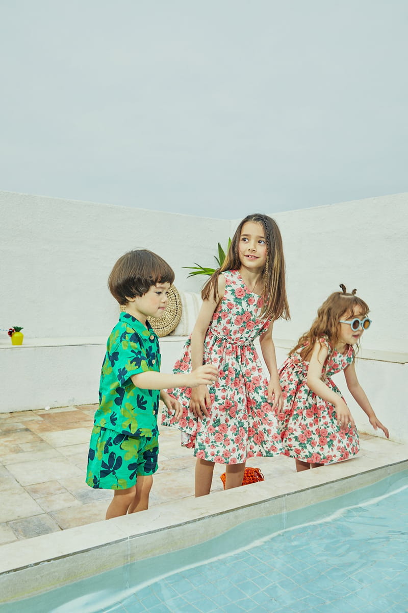 A-Market - Korean Children Fashion - #kidzfashiontrend - Beach Shirt Top Bottom Set - 6