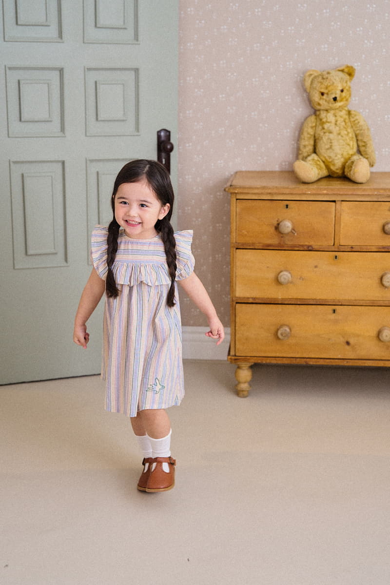A-Market - Korean Children Fashion - #littlefashionista - Sweet Stripes One-piece - 9
