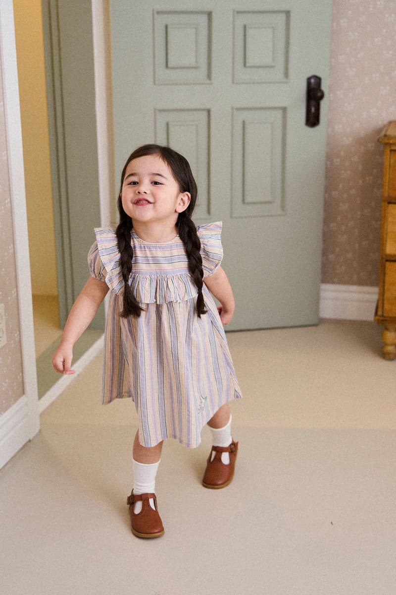 A-Market - Korean Children Fashion - #magicofchildhood - Sweet Stripes One-piece - 10