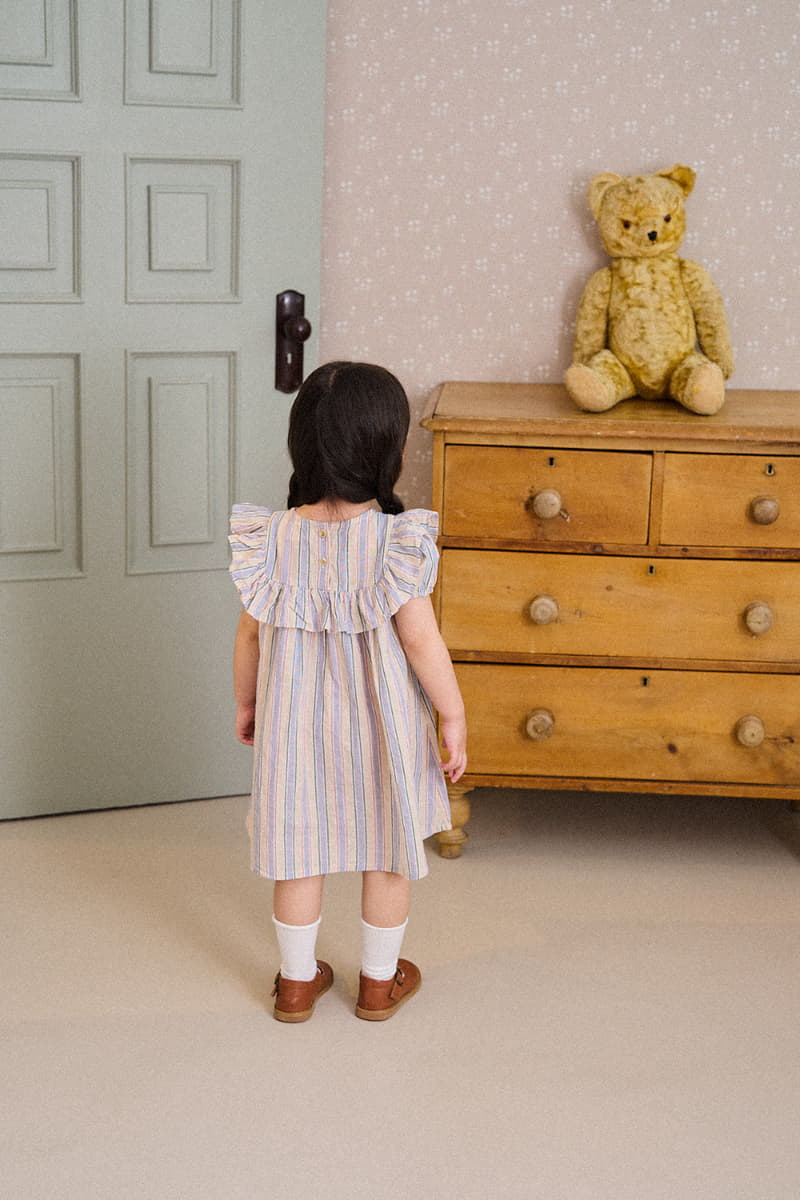 A-Market - Korean Children Fashion - #minifashionista - Sweet Stripes One-piece - 11