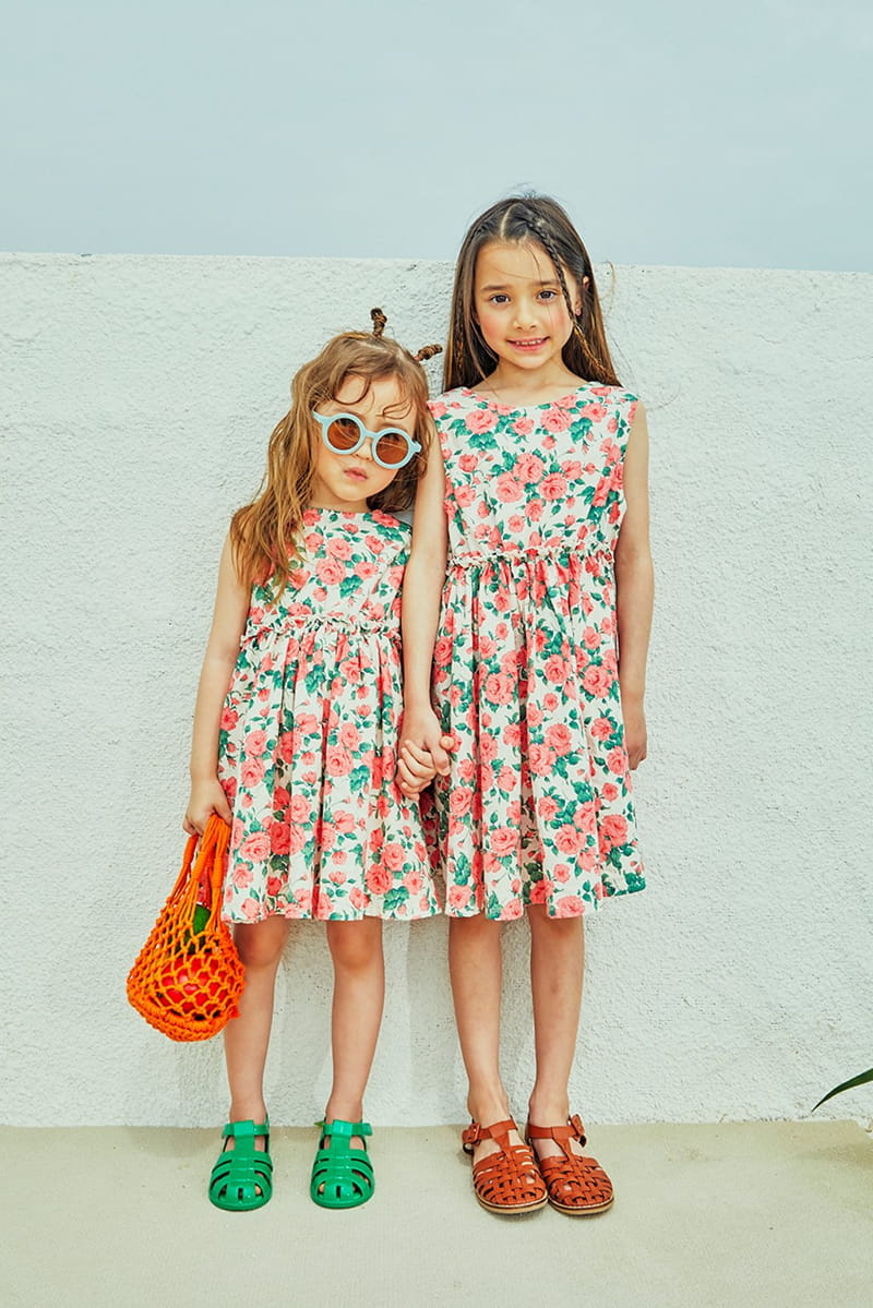 A-Market - Korean Children Fashion - #stylishchildhood - Flower Wrap One-piece - 2