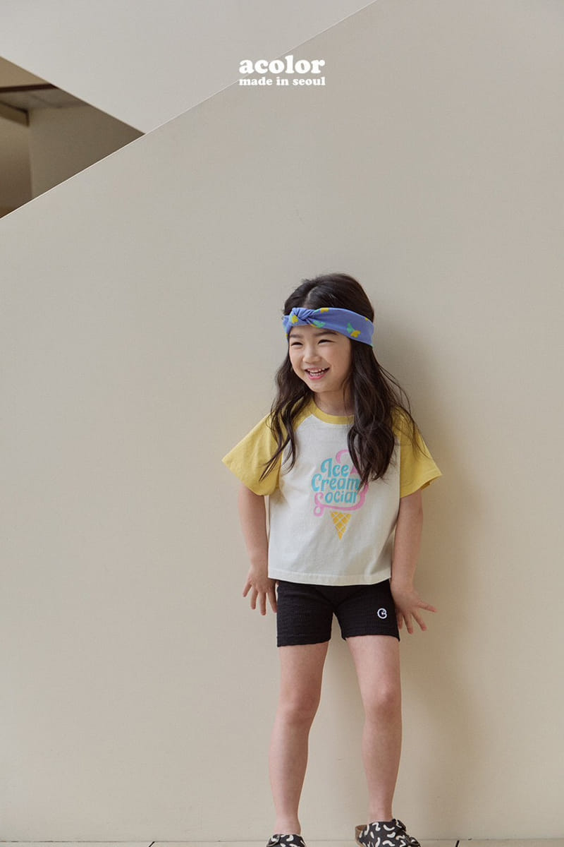 Acolor - Korean Children Fashion - #todddlerfashion - Logo Shorts - 6