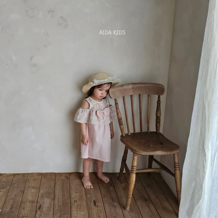 Aida - Korean Children Fashion - #toddlerclothing - Rose Off SHOulder One-piece - 4