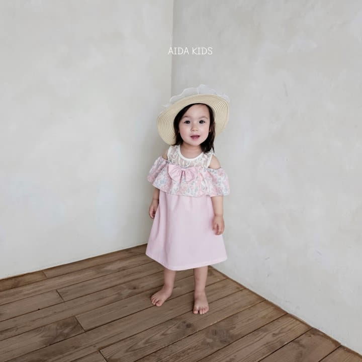Aida - Korean Children Fashion - #toddlerclothing - Rose Off SHOulder One-piece - 3