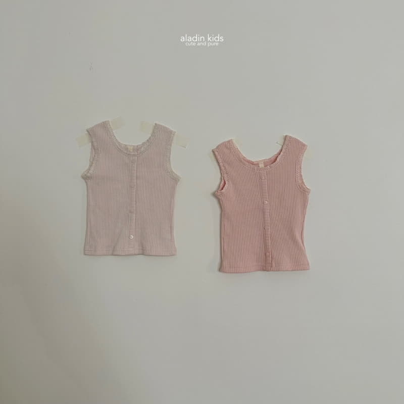 Aladin - Korean Children Fashion - #childrensboutique - Button Lace Sleeveless - 4