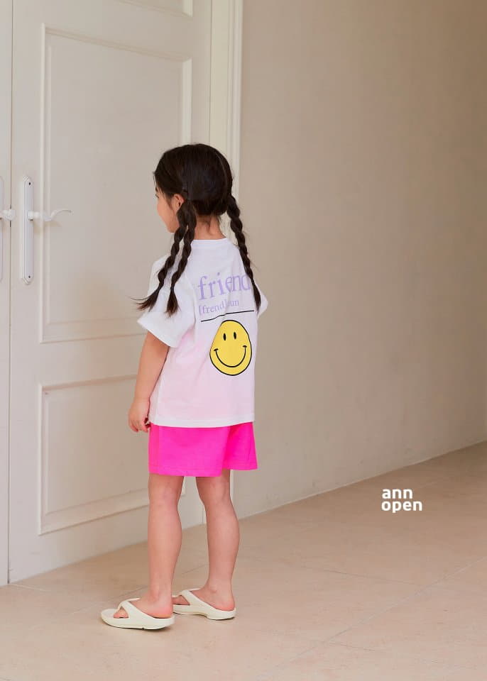 Ann Open - Korean Children Fashion - #Kfashion4kids - Summer Smile Friends Top Bottom Set - 3