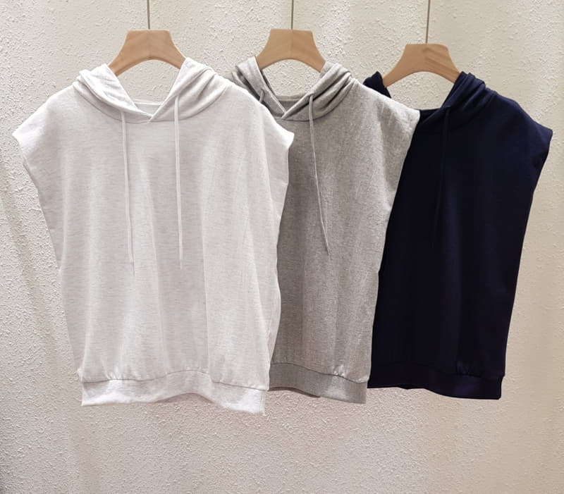Another Plan - Korean Women Fashion - #shopsmall - Hoody Sleeveless Sweatshirt - 8