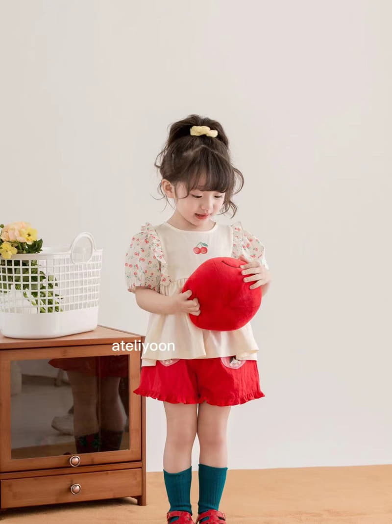 Ateliyoon - Korean Children Fashion - #Kfashion4kids - Cherry Top Bottom Set
