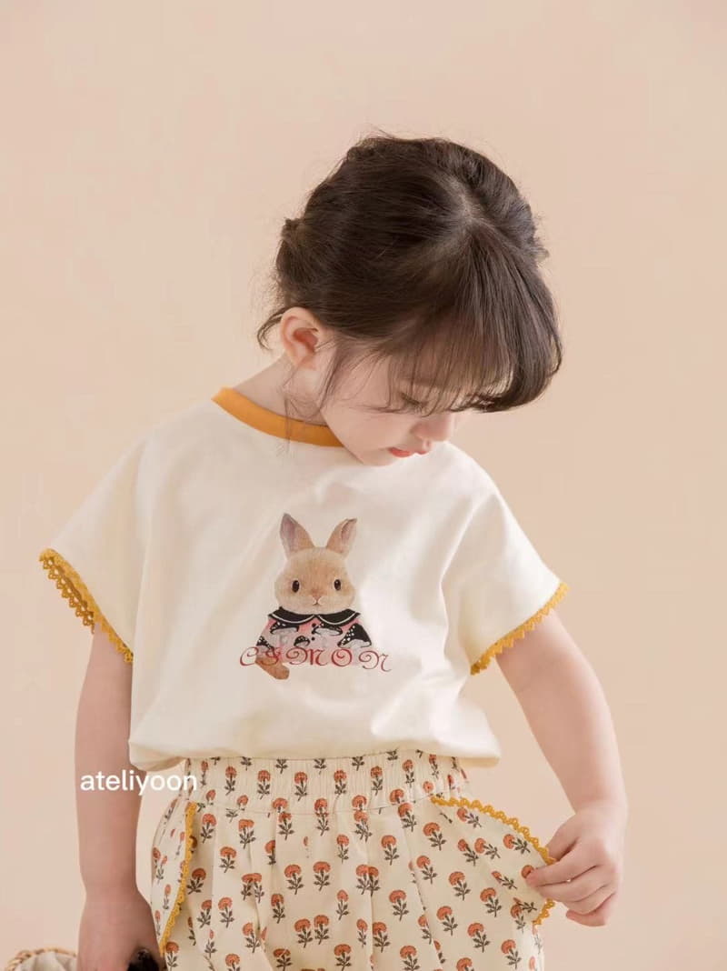 Ateliyoon - Korean Children Fashion - #Kfashion4kids - Brown Rabbit Tee - 4