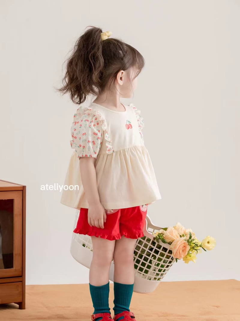 Ateliyoon - Korean Children Fashion - #littlefashionista - Cherry Top Bottom Set - 2