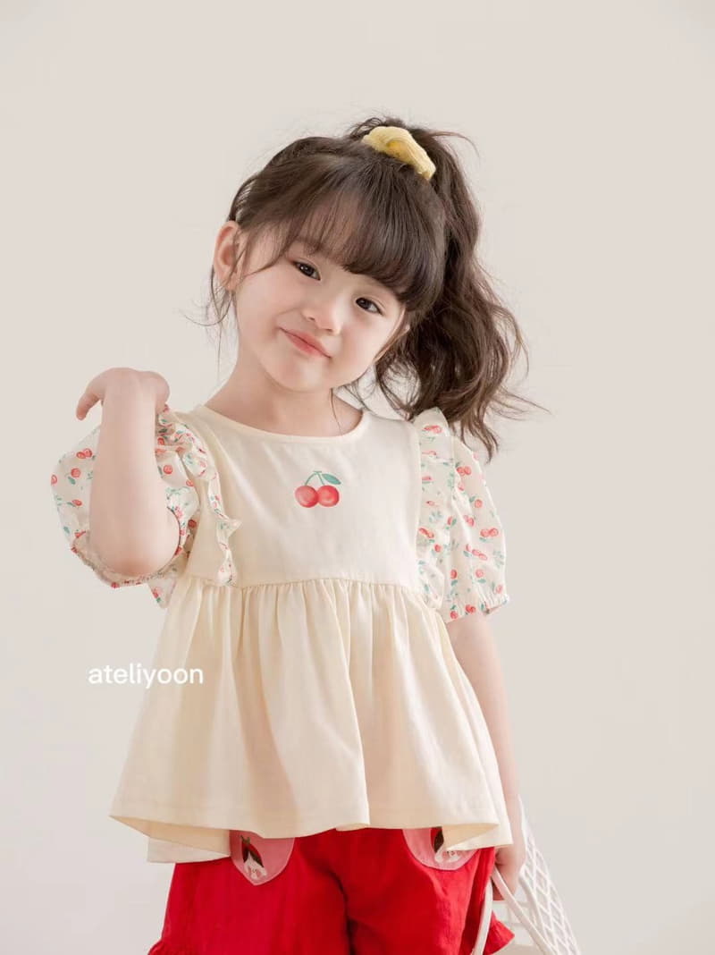 Ateliyoon - Korean Children Fashion - #magicofchildhood - Cherry Top Bottom Set - 3