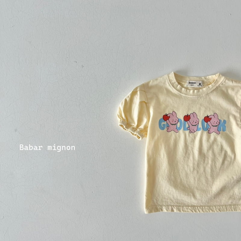 Babar Mignon - Korean Children Fashion - #Kfashion4kids - Apple Rabbit Puff Tee - 6