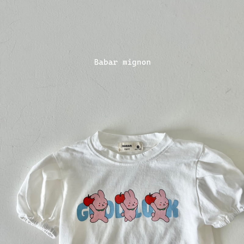 Babar Mignon - Korean Children Fashion - #childofig - Apple Rabbit Puff Tee - 11