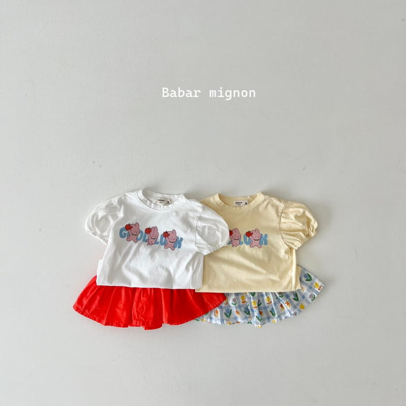Babar Mignon - Korean Children Fashion - #childofig - Apple Rabbit Puff Tee - 12