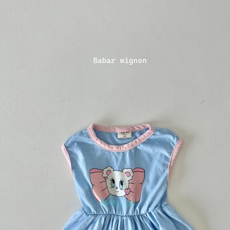 Babar Mignon - Korean Children Fashion - #childrensboutique - Ribbon Bear Line One-piece - 6