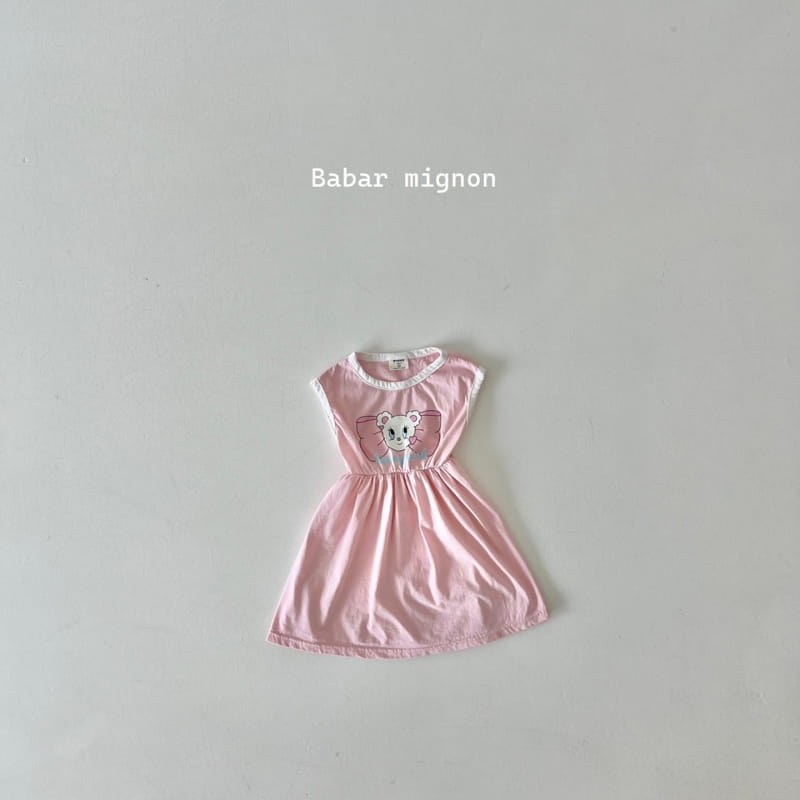 Babar Mignon - Korean Children Fashion - #designkidswear - Ribbon Bear Line One-piece - 7