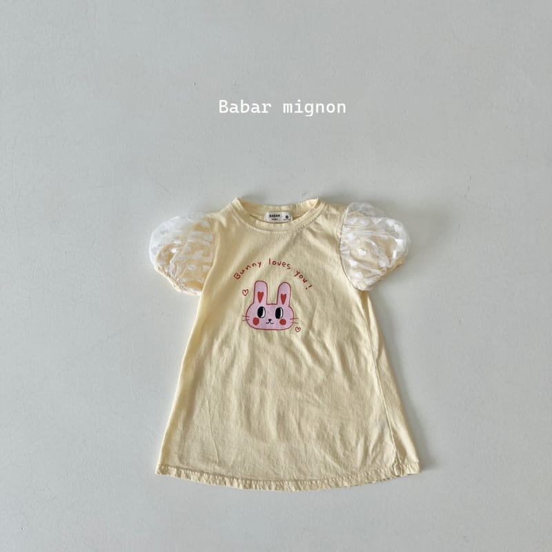 Babar Mignon - Korean Children Fashion - #discoveringself - Love Rabbit Puff One-piece - 9
