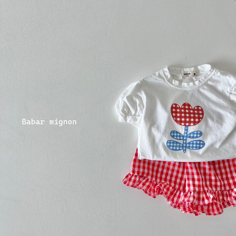 Babar Mignon - Korean Children Fashion - #discoveringself - Tulip Check Frill Top Bottom Set - 6