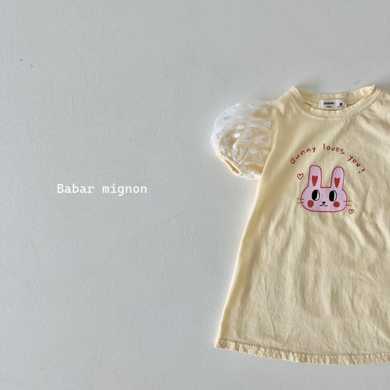 Babar Mignon - Korean Children Fashion - #fashionkids - Love Rabbit Puff One-piece - 10