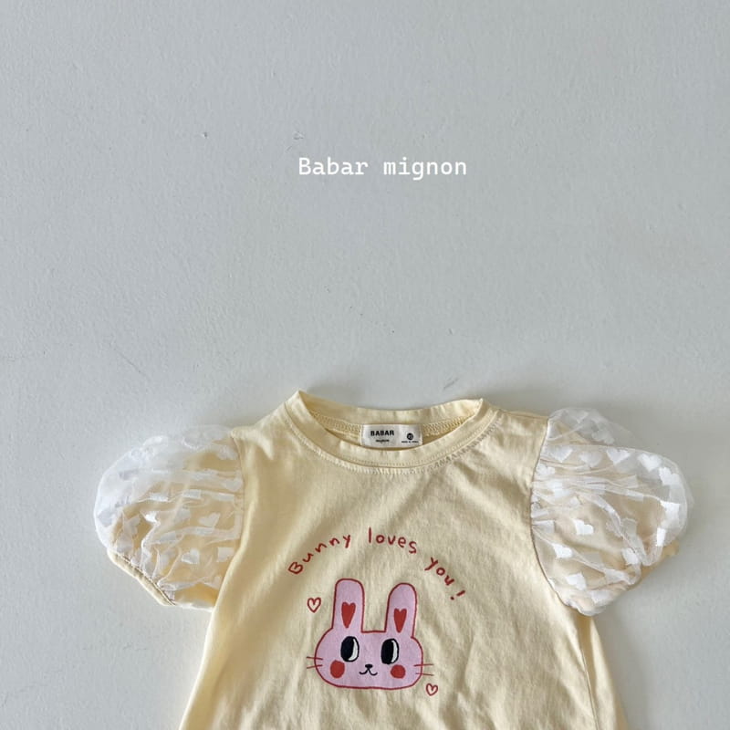 Babar Mignon - Korean Children Fashion - #kidsshorts - Love Rabbit Puff One-piece - 11