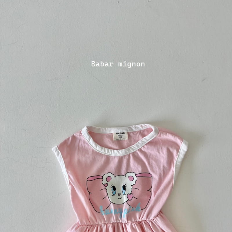 Babar Mignon - Korean Children Fashion - #kidsshorts - Ribbon Bear Line One-piece - 10
