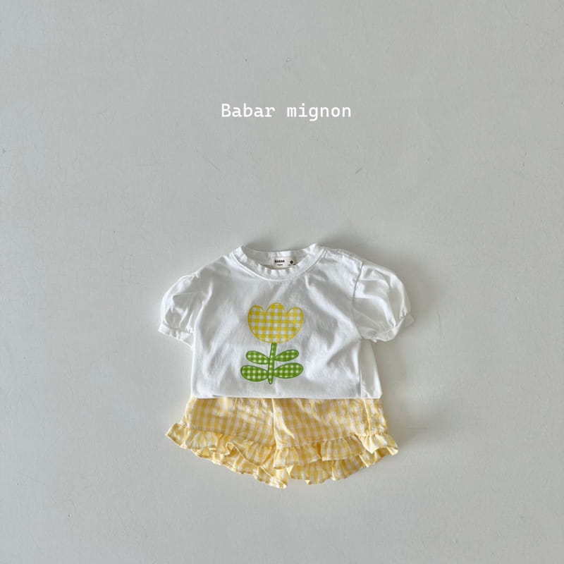 Babar Mignon - Korean Children Fashion - #kidsstore - Tulip Check Frill Top Bottom Set - 9
