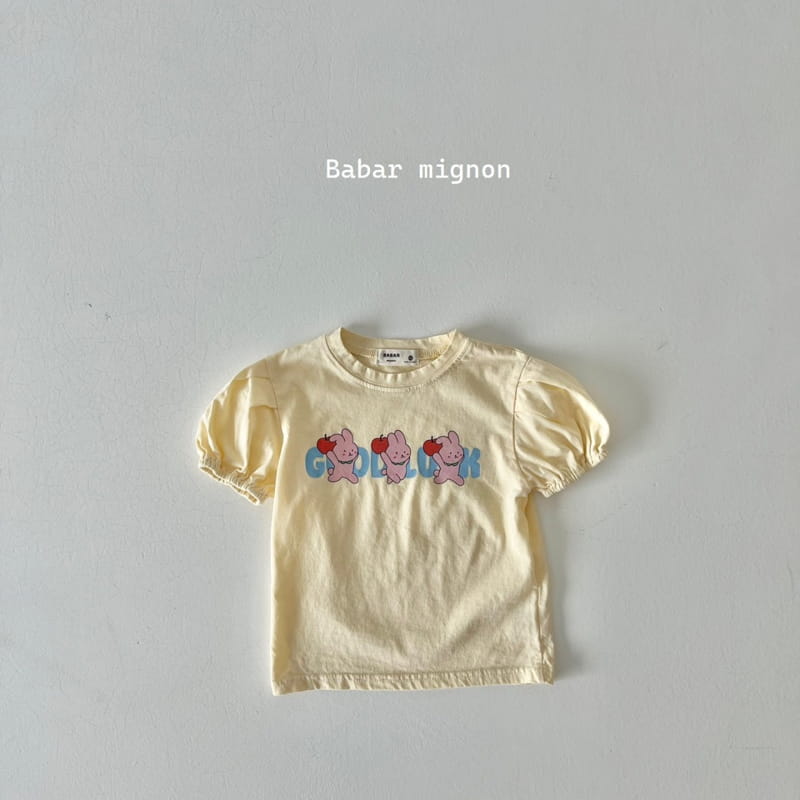 Babar Mignon - Korean Children Fashion - #kidzfashiontrend - Apple Rabbit Puff Tee - 5