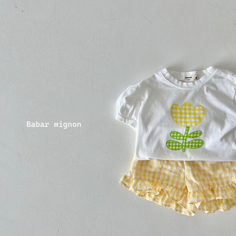 Babar Mignon - Korean Children Fashion - #kidzfashiontrend - Tulip Check Frill Top Bottom Set - 10