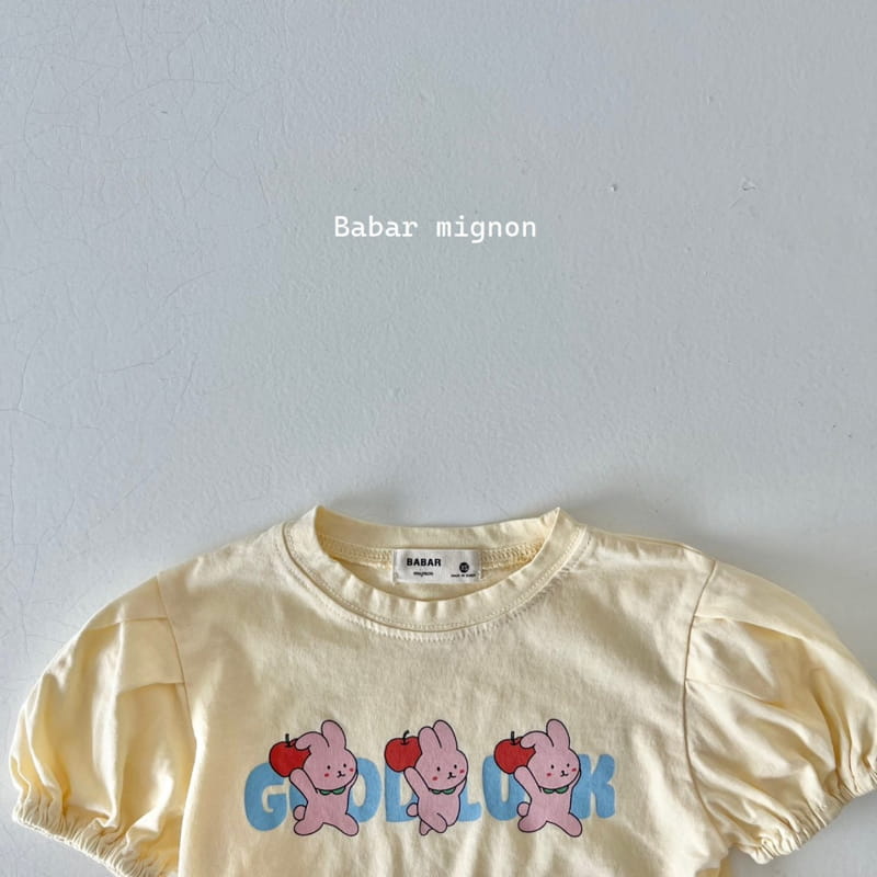 Babar Mignon - Korean Children Fashion - #littlefashionista - Apple Rabbit Puff Tee - 7