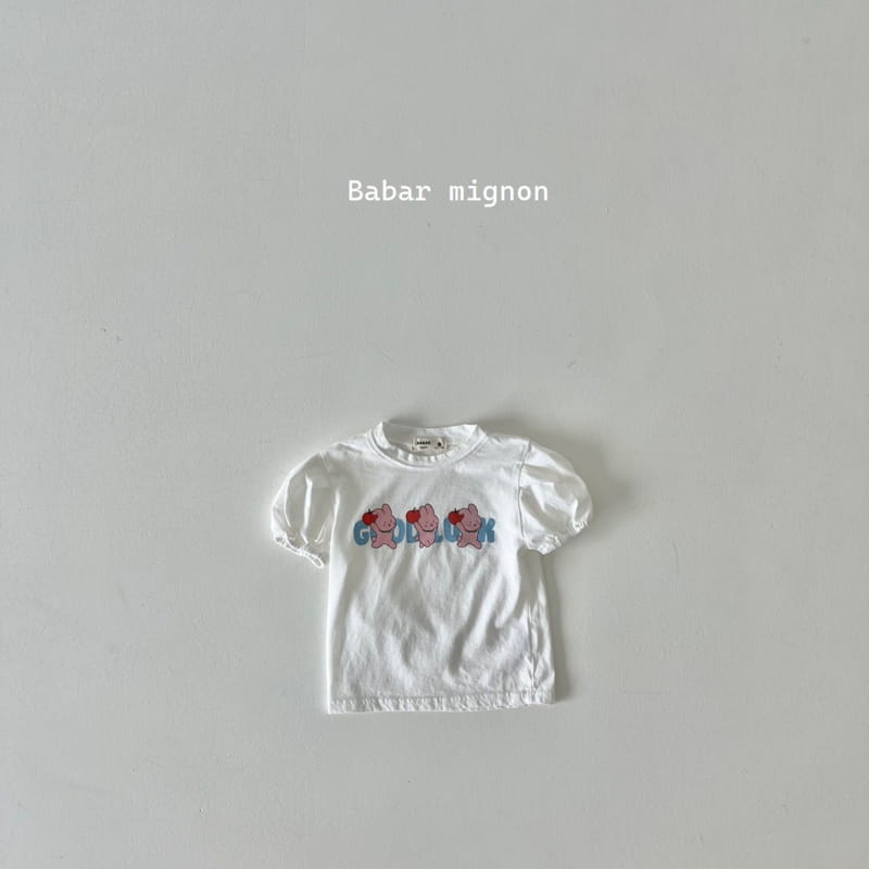 Babar Mignon - Korean Children Fashion - #magicofchildhood - Apple Rabbit Puff Tee - 8