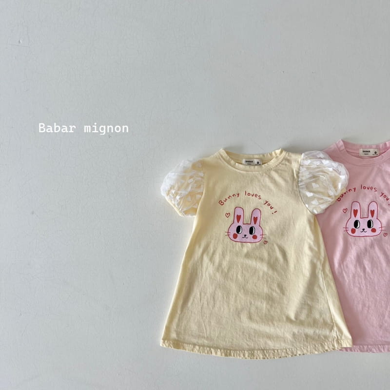 Babar Mignon - Korean Children Fashion - #magicofchildhood - Love Rabbit Puff One-piece - 2