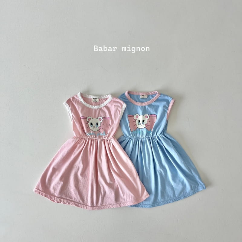 Babar Mignon - Korean Children Fashion - #magicofchildhood - Ribbon Bear Line One-piece