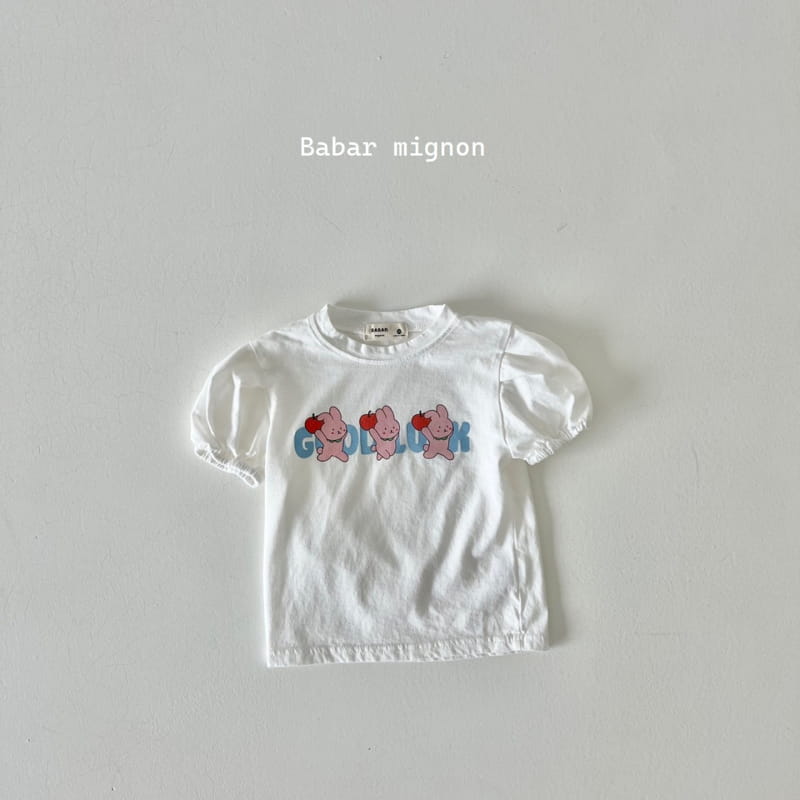 Babar Mignon - Korean Children Fashion - #minifashionista - Apple Rabbit Puff Tee - 9