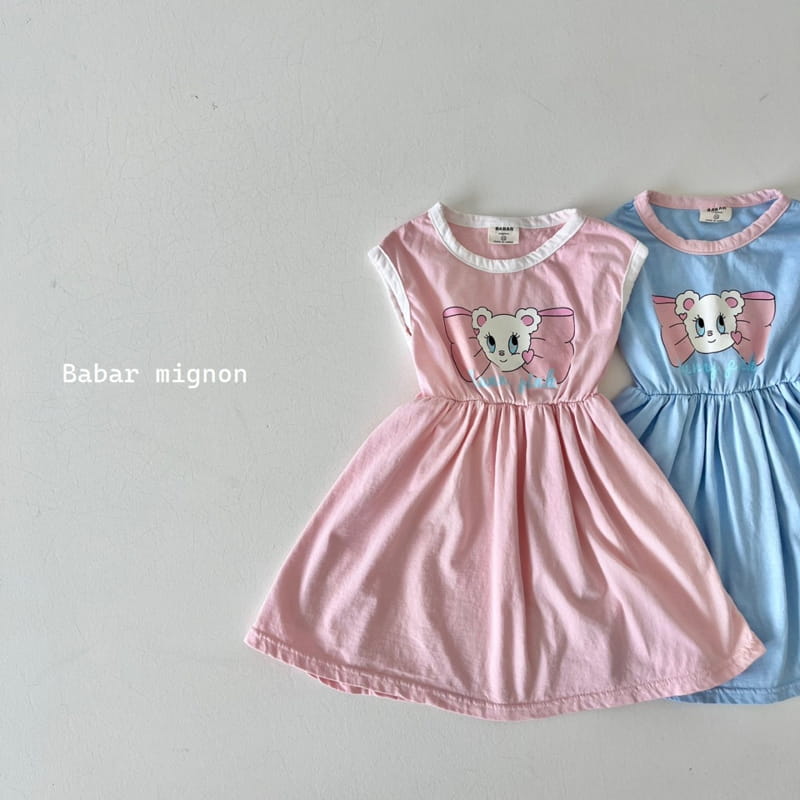Babar Mignon - Korean Children Fashion - #minifashionista - Ribbon Bear Line One-piece - 2