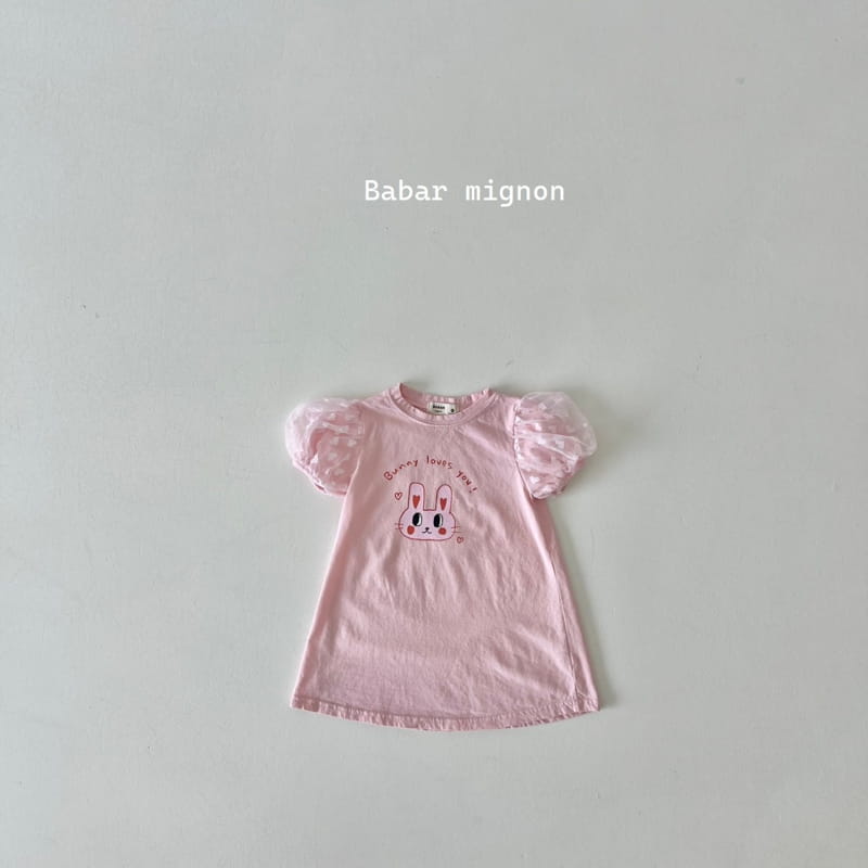 Babar Mignon - Korean Children Fashion - #minifashionista - Love Rabbit Puff One-piece - 4