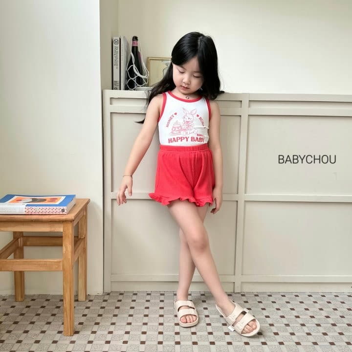 Babychou - Korean Children Fashion - #childrensboutique - Honey Bunny Top Bottom Set - 2