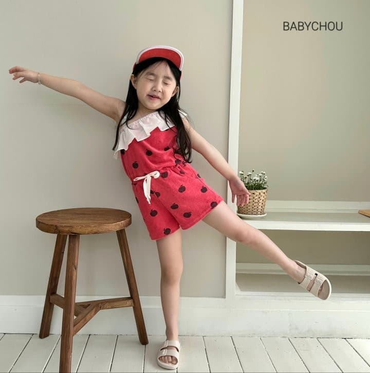 Babychou - Korean Children Fashion - #designkidswear - Apple Jumpsuit