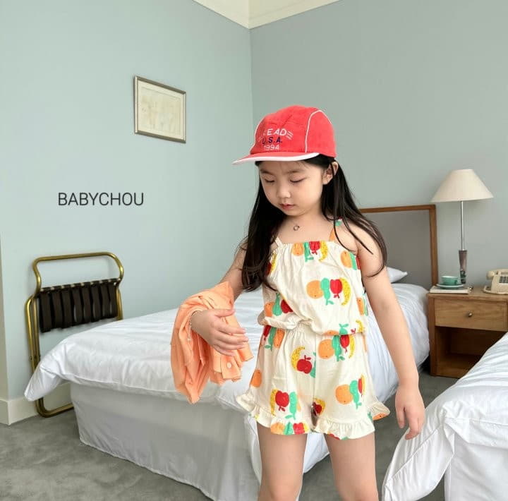 Babychou - Korean Children Fashion - #discoveringself - Fruit Top Bottom Set - 5