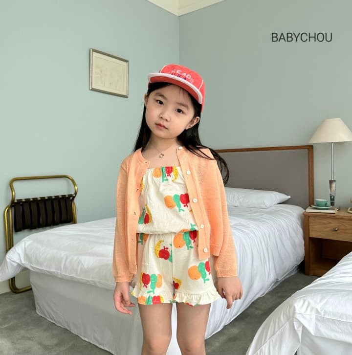 Babychou - Korean Children Fashion - #fashionkids - Fruit Top Bottom Set - 6