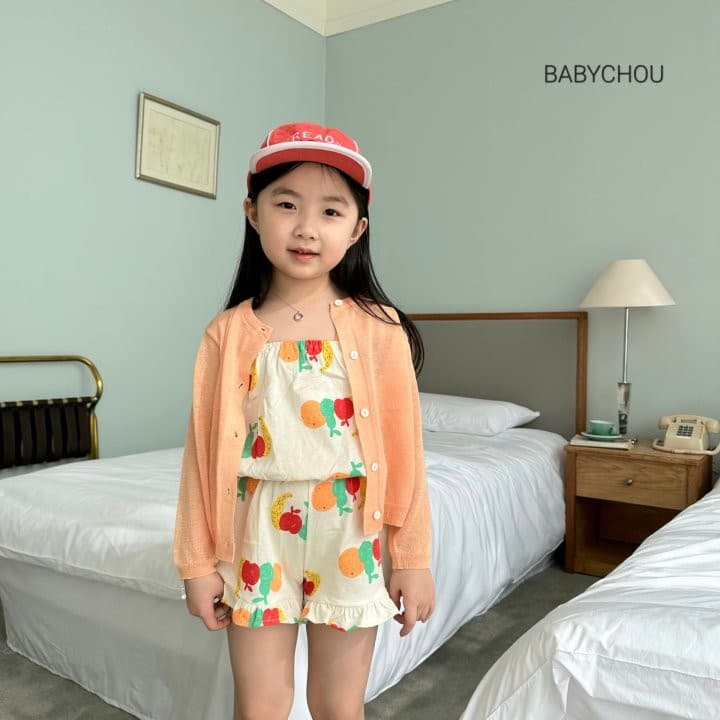 Babychou - Korean Children Fashion - #kidsshorts - Fruit Top Bottom Set - 7