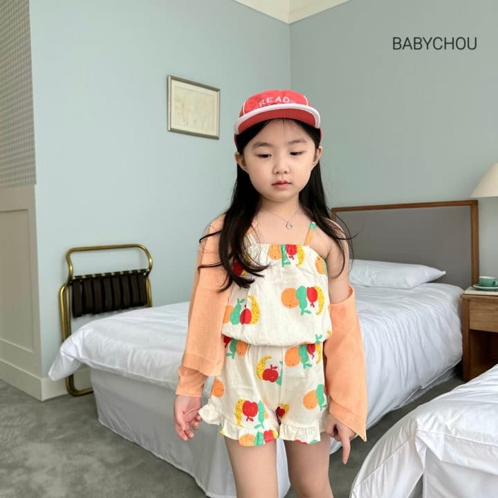 Babychou - Korean Children Fashion - #kidsstore - Fruit Top Bottom Set - 8
