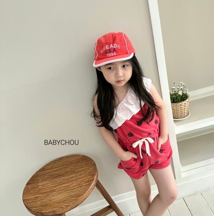 Babychou - Korean Children Fashion - #kidsstore - Apple Jumpsuit - 5