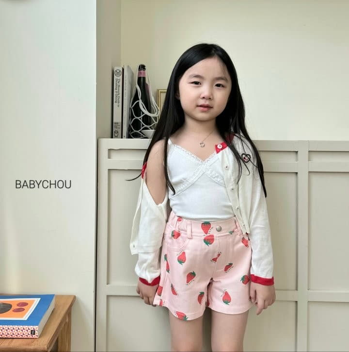 Babychou - Korean Children Fashion - #kidsstore - Strawberry Shorts - 3