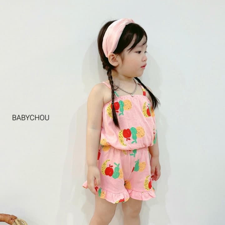 Babychou - Korean Children Fashion - #magicofchildhood - Fruit Top Bottom Set - 12