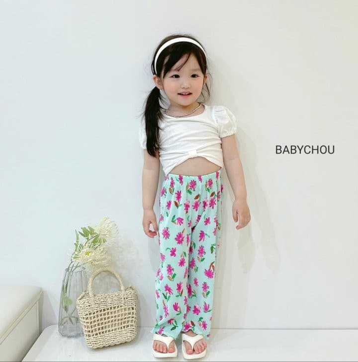 Babychou - Korean Children Fashion - #todddlerfashion - Flower Pleats Pants - 9